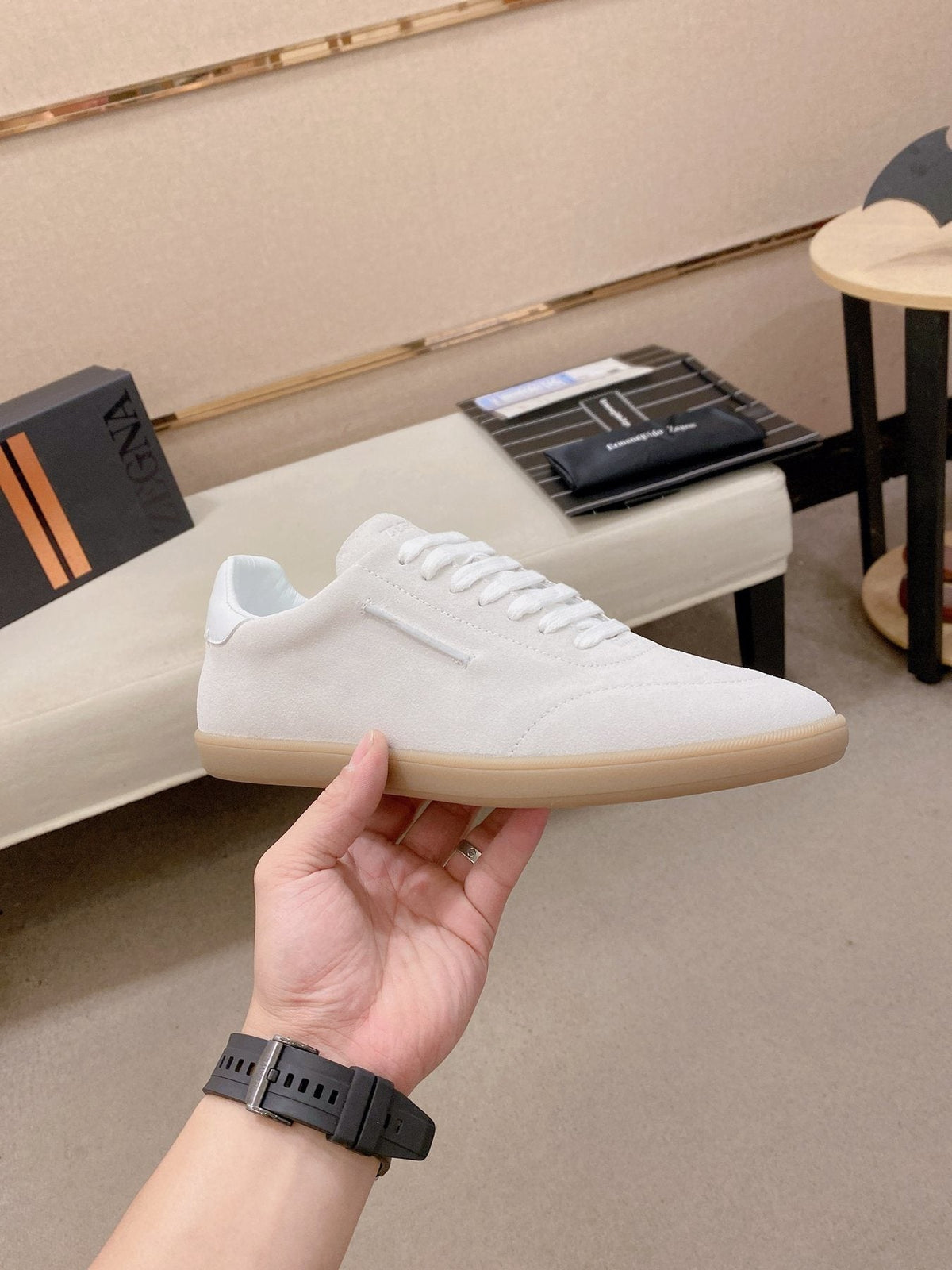 Zegna Men's Suede Low-Top Sneakers