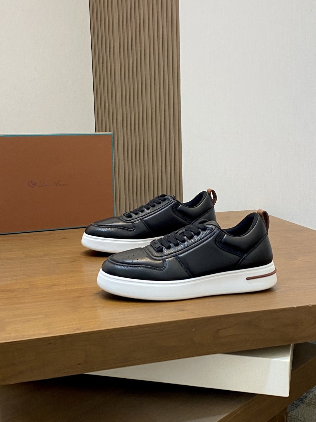 Loro Piana Men's Tennis Walk Low-Top Sneakers - Contrast Heel Tab
