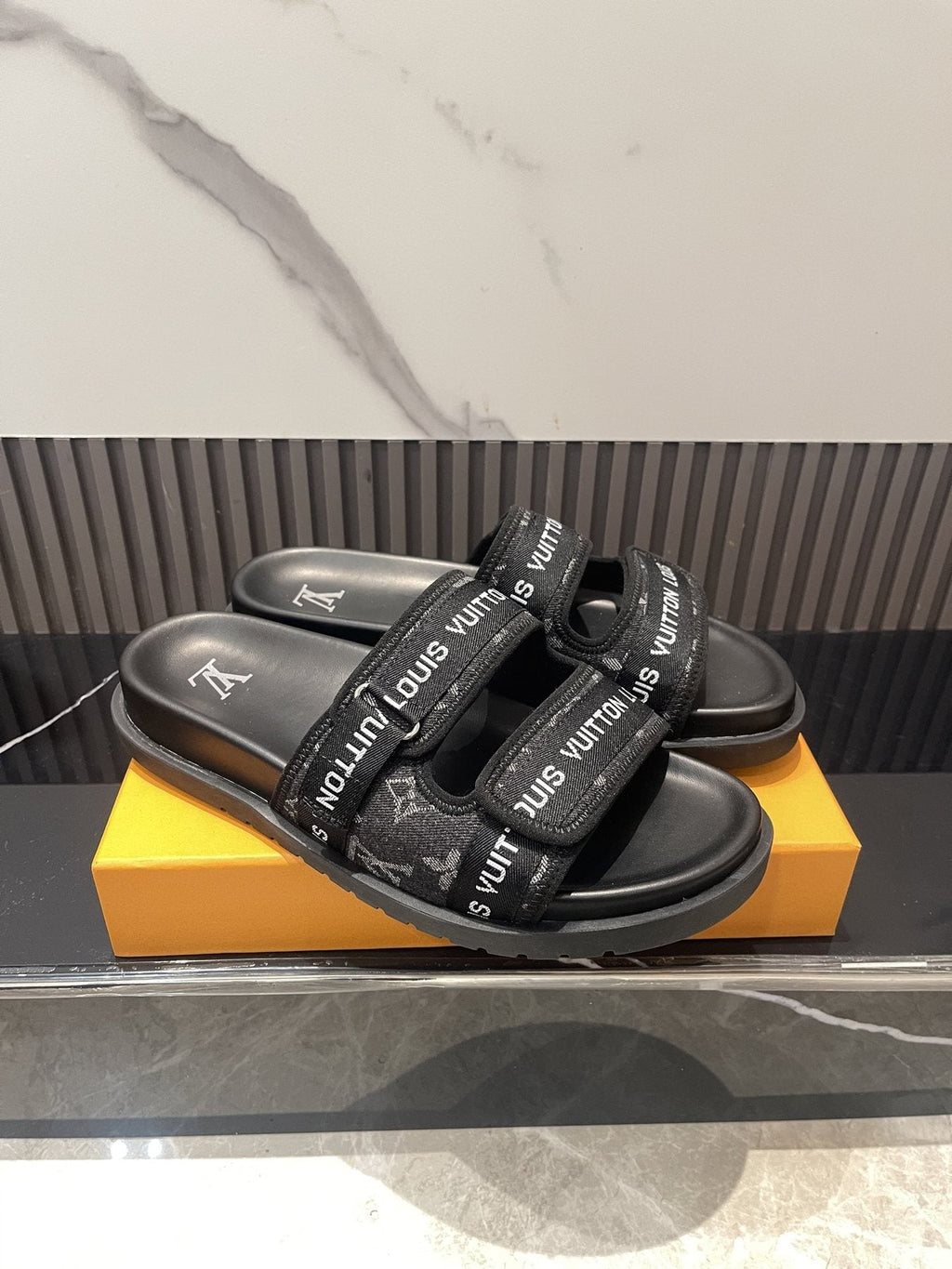 Louis Vuitton Monogram Double-Strap Slide Sandals