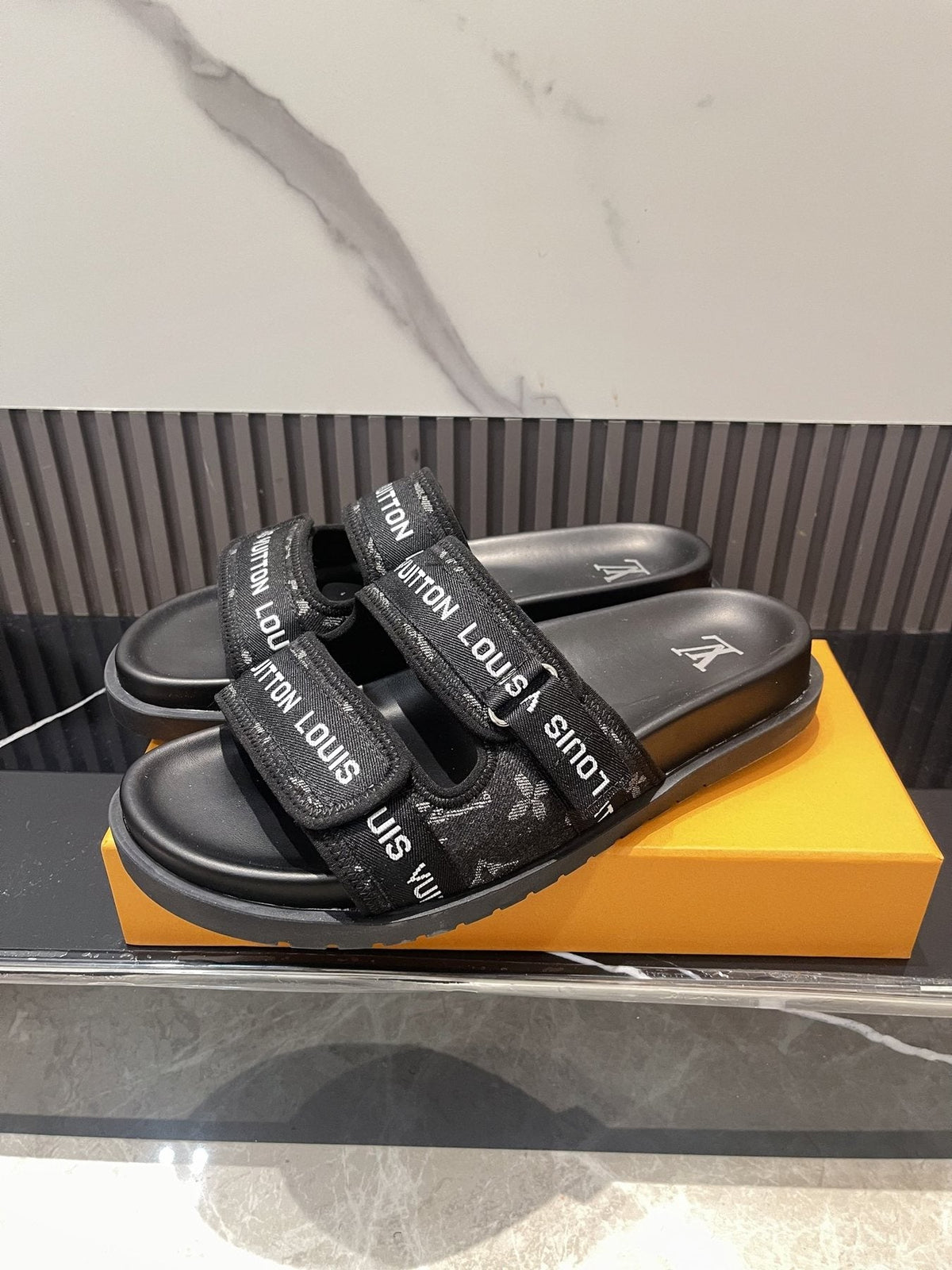 Louis Vuitton Monogram Double-Strap Slide Sandals