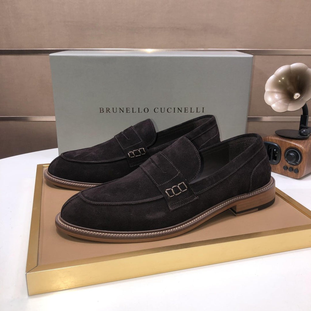 Brunello Cucinelli Men's Suede Slip-On Loafers