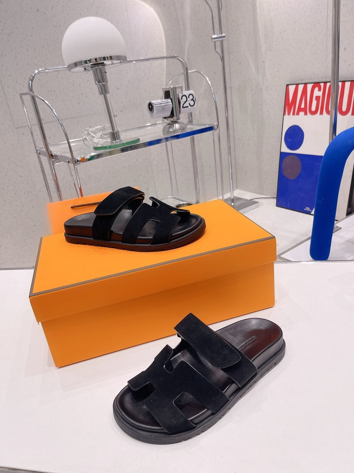 Hermès Men's H-Cutout Slide Sandals