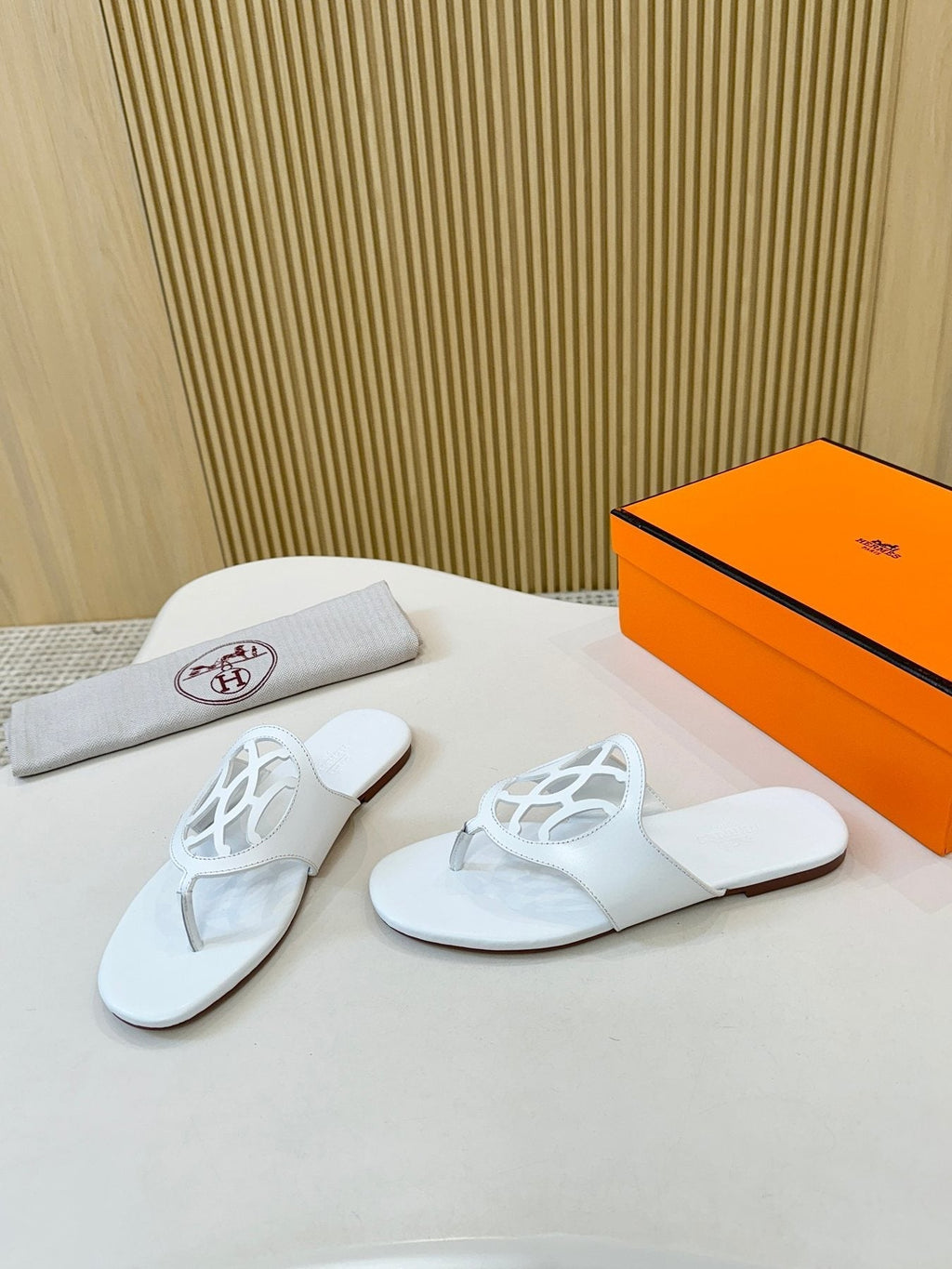 Hermès Cutout Strap Slide Sandals