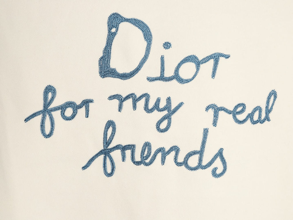 Dior “For My Real Friends” Slogan Hoodie - Cream