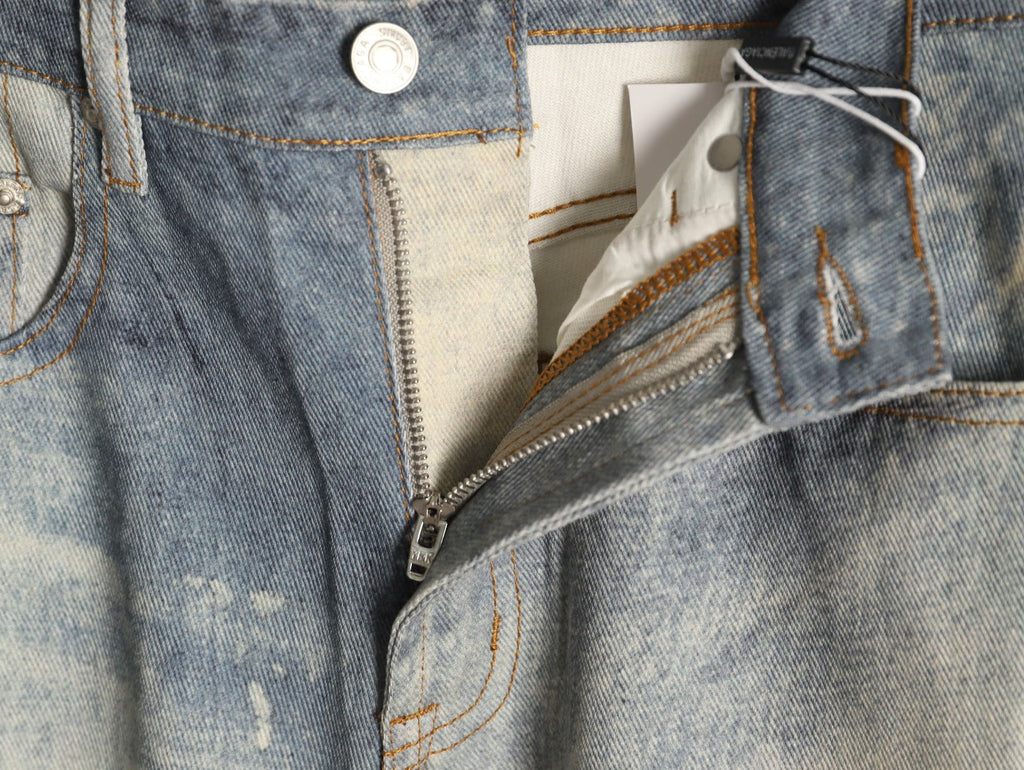 Balenciaga Washed-Look Relaxed Wide-Leg Jeans - Light Gray