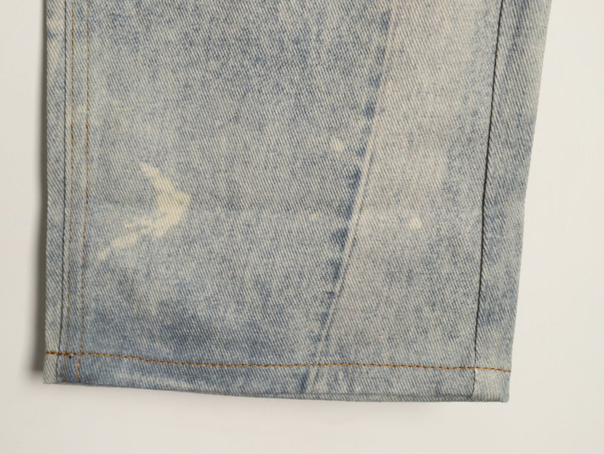 Balenciaga Washed-Look Relaxed Wide-Leg Jeans - Light Gray